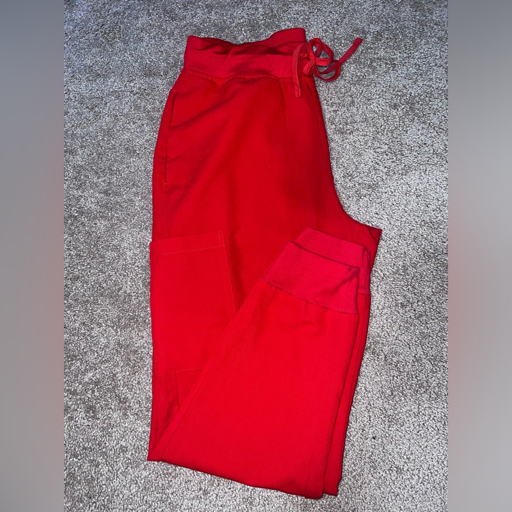 Red Mandala scrub pants